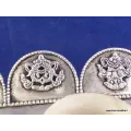 Rare Moulin à prières 2 piliers plaqué argent 27 CM - Moulins à Prières tibétains