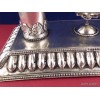 Rare Moulin à prières 2 piliers plaqué argent 27 CM Moulins à Prières tibétains MAPT4