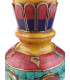 Vase tibétain ambre, turquoise et corail Décoration tibétaine VAS2