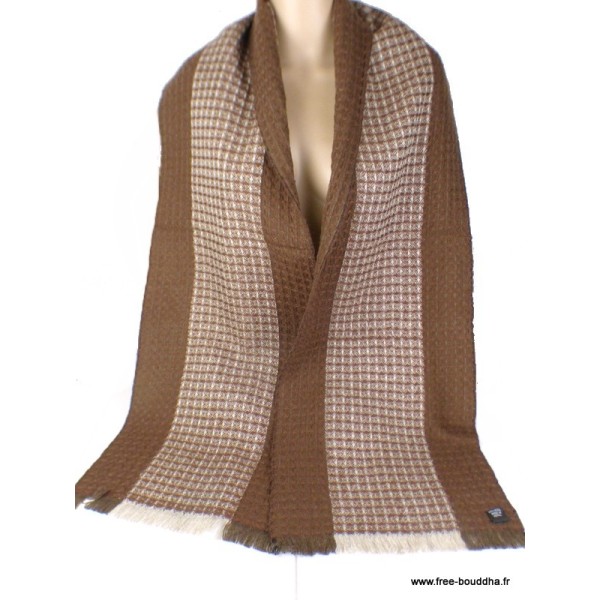 Echarpe pour homme en laine Marron Café Echarpe pour Homme HOM5