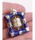 Pendentif tibétain Moulin à prières imitation Lapis lazuli Bijoux tibetains bouddhistes FC8.1