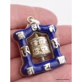 Pendentif tibétain Moulin à prières imitation Lapis lazuli - Pendentifs tibétains bouddhistes