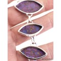 Bracelet argent Turquoise Pourpre cuivrée forme marquise Bracelets pierres naturelles LAM67.2