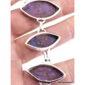 Bracelet argent Turquoise Pourpre cuivrée forme marquise - Bracelets pierres naturelles
