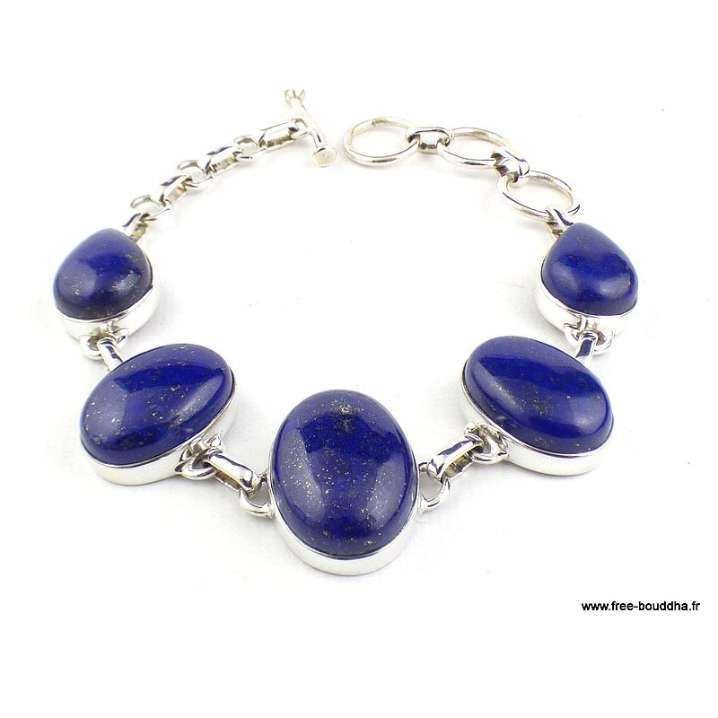 Bracelet argent Lapis Lazuli cabochon Bracelets pierres naturelles WL55.8