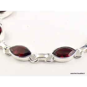 Bracelet Grenat facetté forme marquise - Bracelets pierres naturelles