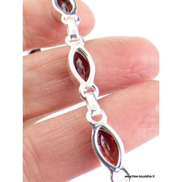 Bracelet Grenat facetté forme marquise Bracelets pierres naturelles WL55.19