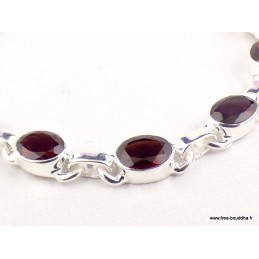 Bracelet en pierre Grenat facetté forme ovale Bracelets pierres naturelles WL55.20