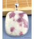 Gros pendentif Tourmaline rose sur Quartz forme carrée Bijoux en Tourmaline Rose WL58.1