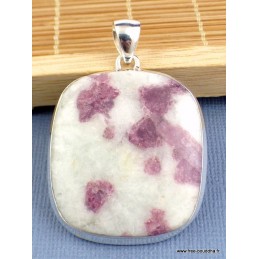 Gros pendentif Tourmaline rose sur Quartz forme carrée Pendentifs pierres naturelles WL58.1