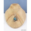 Grand pendentif Cristal de Cavansite sur roche-mère Pendentifs pierres naturelles WL65.1