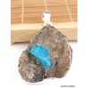 Grand pendentif Cristal de Cavansite sur roche-mère Pendentifs pierres naturelles WL65.1