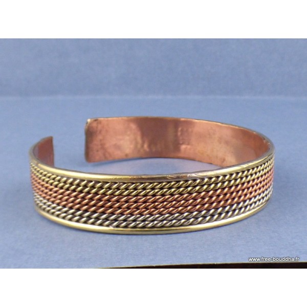 Bijou bracelet tibétain Trois métaux Bracelets tibétains bouddhistes AA51.6