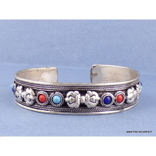 Bracelet tibétain bouddhiste DORJE et pierres Bracelets tibétains bouddhistes ref 19