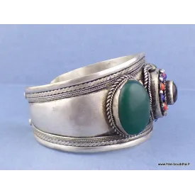 Gros Bracelet tibétain Onyx pierres fantaisie - Bracelets tibétains bouddhistes