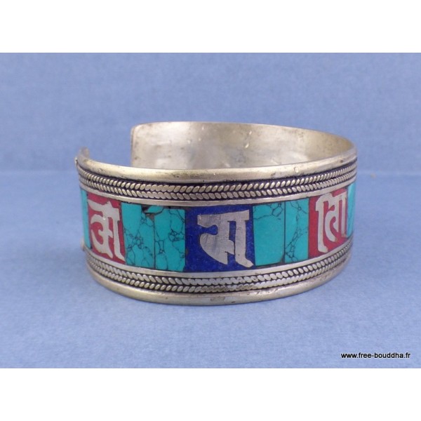 Bracelet bouddhiste Lapis lazuli et Turquoise Bracelets tibétains bouddhistes ref 50E