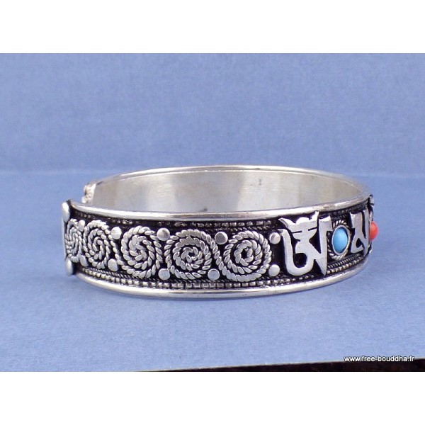 Bracelet tibétain MANTRA de Chenrezi et perles fantaisie Bracelets tibétains bouddhistes AA62