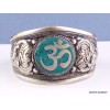 Bracelet tibétain imposant OM turquoise Bracelets tibétains bouddhistes BHB50.1
