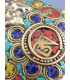 Grand pendentif tibétain bouddhiste os et métal Bijoux tibetains bouddhistes ref 30