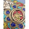 Grand pendentif tibétain bouddhiste os et métal Bijoux tibetains bouddhistes ref 30