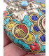 Grand pendentif tibétain bouddhiste os et métal Bijoux tibetains bouddhistes ref 30