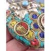 Grand pendentif tibétain bouddhiste os et métal Bijoux tibetains bouddhistes ref 30