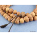 Mala de prières bouddhiste 108 perles en Bois de Santal - Certifié Authentique - Mala tibétain 108 perles