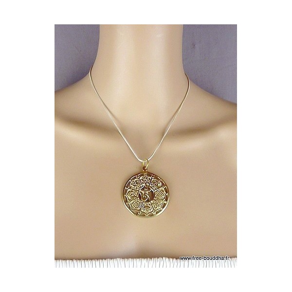 Pendentif tibétain en laiton Bijoux tibetains bouddhistes BHP40