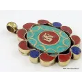 Pendentif bouddhiste OM TIBETAIN pierres fantaisie - Pendentifs tibétains bouddhistes