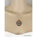 Pendentif bouddhiste OM TIBETAIN pierres fantaisie - Pendentifs tibétains bouddhistes
