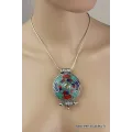 Pendentif bouddhiste ghau Kalachakra en Corail - Pendentifs tibétains bouddhistes