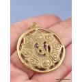 Pendentif tibétain mandala en laiton - Pendentifs tibétains bouddhistes