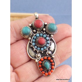 Pendentif tibétain style antique Pendentifs tibétains bouddhistes antic 1