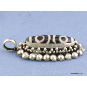 Pendentif tibétain PERLE DE DZI - Pendentifs tibétains bouddhistes