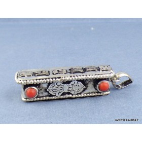 Pendentif tibétain Ghau Mantra de Chenrezi Bijoux tibetains bouddhistes ref 2350