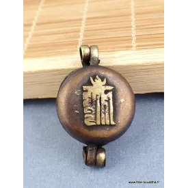Pendentif tibétain Ghau double dorjé patiné bronze - Pendentifs tibétains bouddhistes