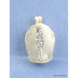 Pendentif tibétain Kalachakra métal blanc - Pendentifs tibétains bouddhistes