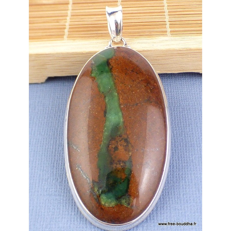 Pendentif oval en CHRYSOPRASE BOULDER Bijoux en Chrysoprase DA14