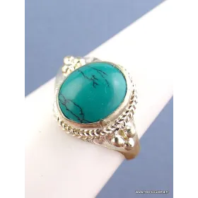 Bague tibétaine en Turquoise plusieurs tailles - Bagues tibétaines bouddhistes
