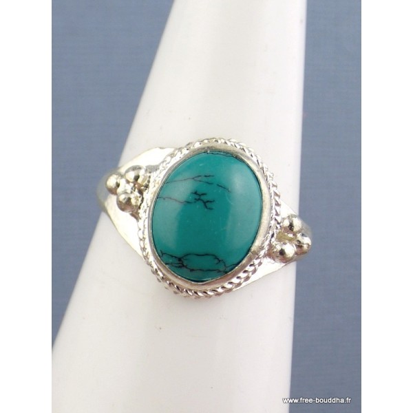Petite bague tibétaine en Turquoise Bagues tibétaines bouddhistes REF72