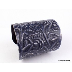 Bracelet manchette métal noir Bracelets tibétains bouddhistes BRM10