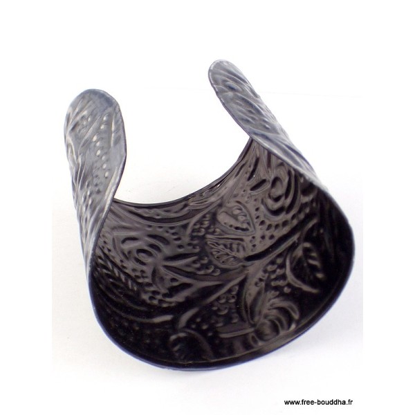 Bracelet manchette métal noir Bracelets tibétains bouddhistes BRM10