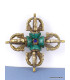 Double Dorjé tibétain en laiton et turquoise Cloches et dorjé tibétains DBLE25.1