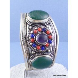 Bracelet tibétain Onyx pierres fantaisie Bijoux tibetains bouddhistes  ref 52B