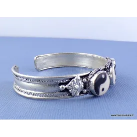 Bracelet tibétain 3 pierres Ying Yang - Bijoux tibetains bouddhistes