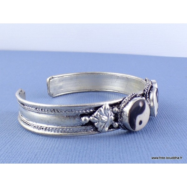Bracelet tibétain 3 pierres Ying Yang Bijoux tibetains bouddhistes BYY1