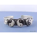 Bracelet tibétain 3 pierres Ying Yang - Bijoux tibetains bouddhistes