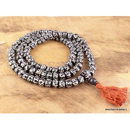 108 perles de prière bouddha en argile avec feuille d'or 11 mm
