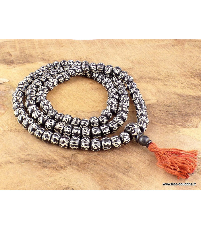 Mala tibétain en os de Yak MANTRA Objets rituels bouddhistes mala G2 Mala tibétain en os de Yak MANTRA Objets rituels bouddhistes mala G2