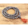 Collier tibétain mala en os de Yak et mantra - Mala tibétain 108 perles